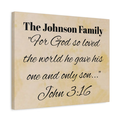 Personalized Bible Verse Wall Art, Canvas, Family Name, Family Bible Art