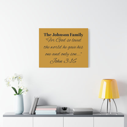 Personalized Bible Verse Wall Art, Canvas, Family Name, Family Bible Art