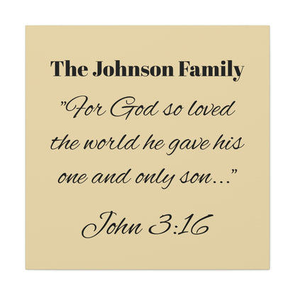 Personalized Bible Verse Wall Art, Canvas, Family Name, Family Bible Art