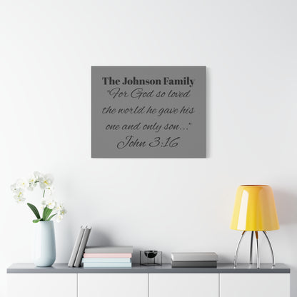 Personalized Bible Verse Wall Art, Canvas, Family Name, Family Bible Art