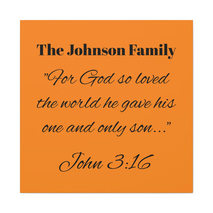 Personalized Bible Verse Wall Art, Canvas, Family Name, Family Bible Art
