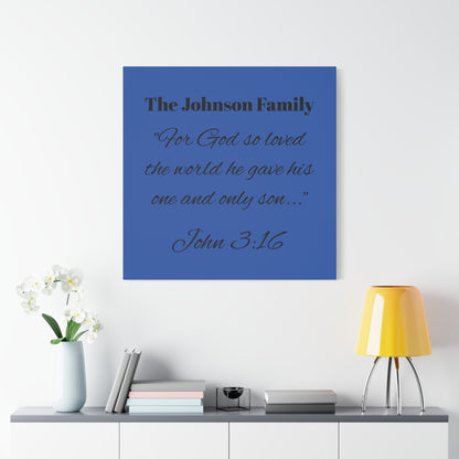 Personalized Bible Verse Wall Art, Canvas, Family Name, Family Bible Art