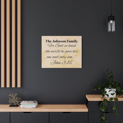 Personalized Bible Verse Wall Art, Canvas, Family Name, Family Bible Art
