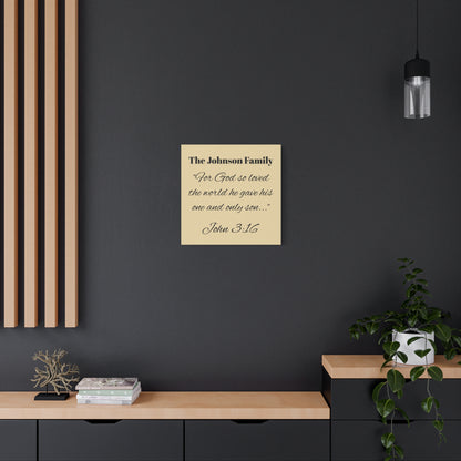 Personalized Bible Verse Wall Art, Canvas, Family Name, Family Bible Art