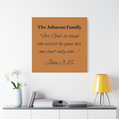 Personalized Bible Verse Wall Art, Canvas, Family Name, Family Bible Art