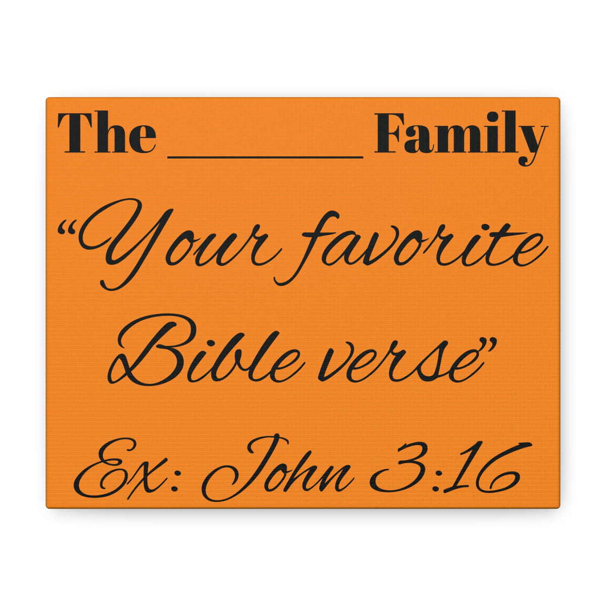 Personalized Scripture Wall Art Canvas – Custom Christian Artwork, Family Name and Your Favorite Verse