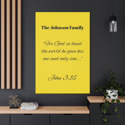 Personalized Bible Verse Wall Art, Canvas, Family Name, Family Bible Art