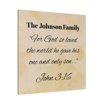 Personalized Bible Verse Wall Art, Canvas, Family Name, Family Bible Art