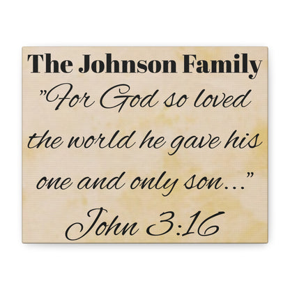 Personalized Bible Verse Wall Art, Canvas, Family Name, Family Bible Art