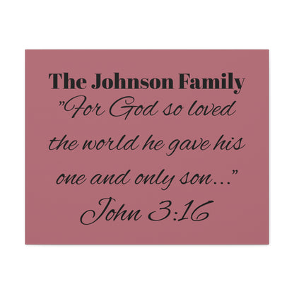 Personalized Bible Verse Wall Art, Canvas, Family Name, Family Bible Art