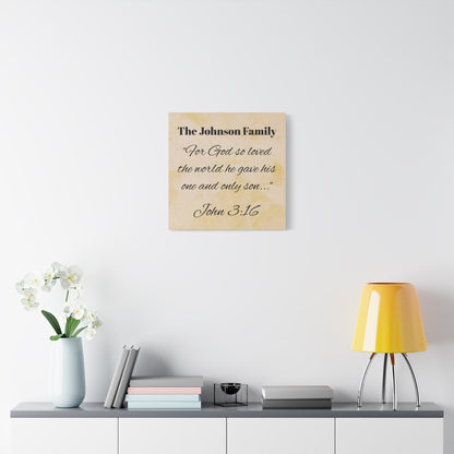 Personalized Bible Verse Wall Art, Canvas, Family Name, Family Bible Art