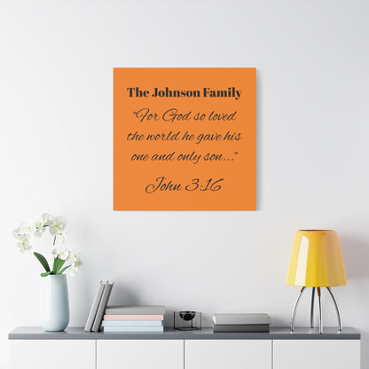 Personalized Bible Verse Wall Art, Canvas, Family Name, Family Bible Art