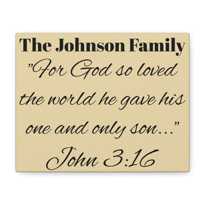 Personalized Bible Verse Wall Art, Canvas, Family Name, Family Bible Art