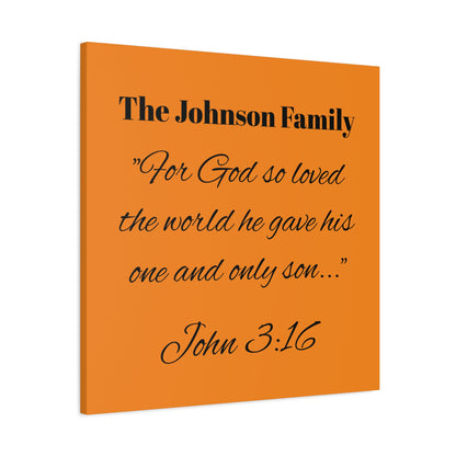 Personalized Bible Verse Wall Art, Canvas, Family Name, Family Bible Art