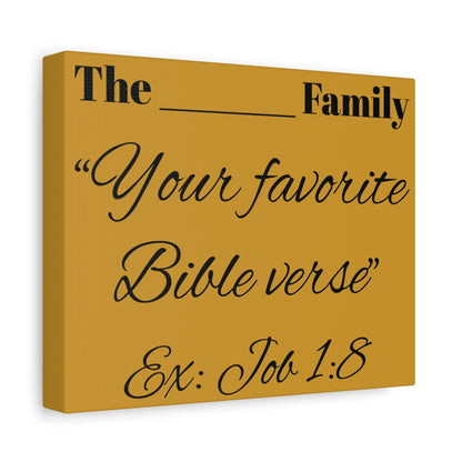 Personalized Scripture Wall Art Canvas – Custom Christian Artwork, Family Name and Your Favorite Verse