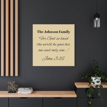 Personalized Bible Verse Wall Art, Canvas, Family Name, Family Bible Art