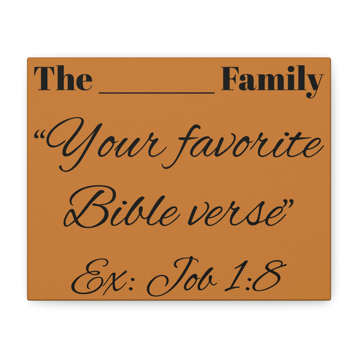 Custom Scripture Canvas Wall Art – Personalized Christian Home Decor, Family Name & Verse Artwork