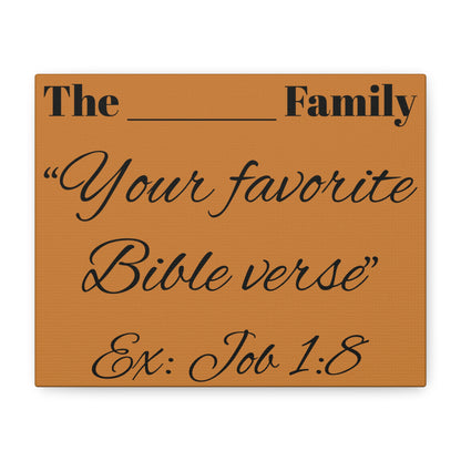 Custom Scripture Canvas Wall Art – Personalized Christian Home Decor, Family Name & Verse Artwork