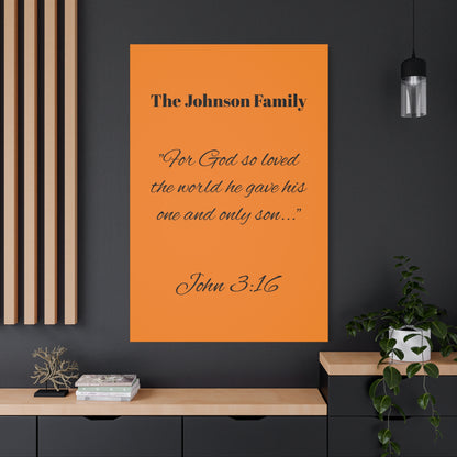 Personalized Bible Verse Wall Art, Canvas, Family Name, Family Bible Art