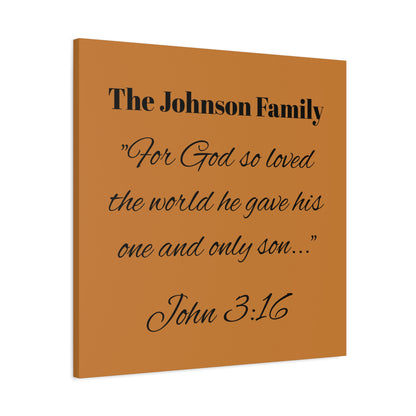 Personalized Bible Verse Wall Art, Canvas, Family Name, Family Bible Art