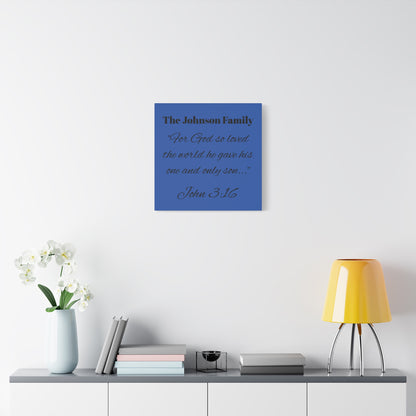 Personalized Bible Verse Wall Art, Canvas, Family Name, Family Bible Art