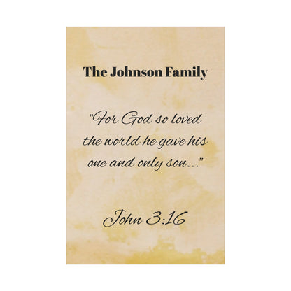 Personalized Bible Verse Wall Art, Canvas, Family Name, Family Bible Art