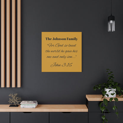 Personalized Bible Verse Wall Art, Canvas, Family Name, Family Bible Art