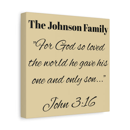 Personalized Bible Verse Wall Art, Canvas, Family Name, Family Bible Art