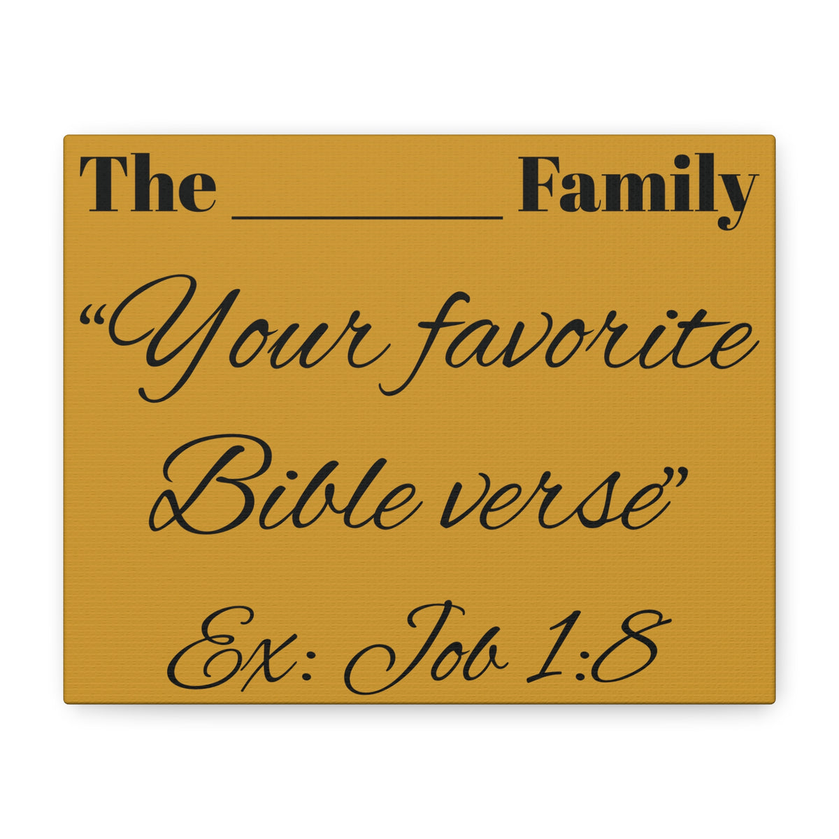 Personalized Scripture Wall Art Canvas – Custom Christian Artwork, Family Name and Your Favorite Verse