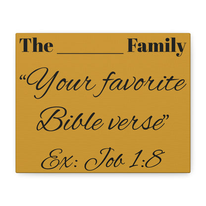 Personalized Scripture Wall Art Canvas – Custom Christian Artwork, Family Name and Your Favorite Verse