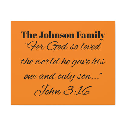 Personalized Bible Verse Wall Art, Canvas, Family Name, Family Bible Art