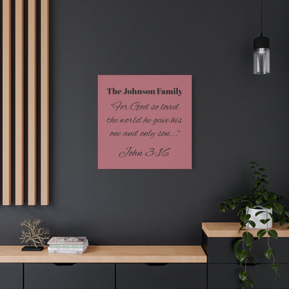 Personalized Bible Verse Wall Art, Canvas, Family Name, Family Bible Art